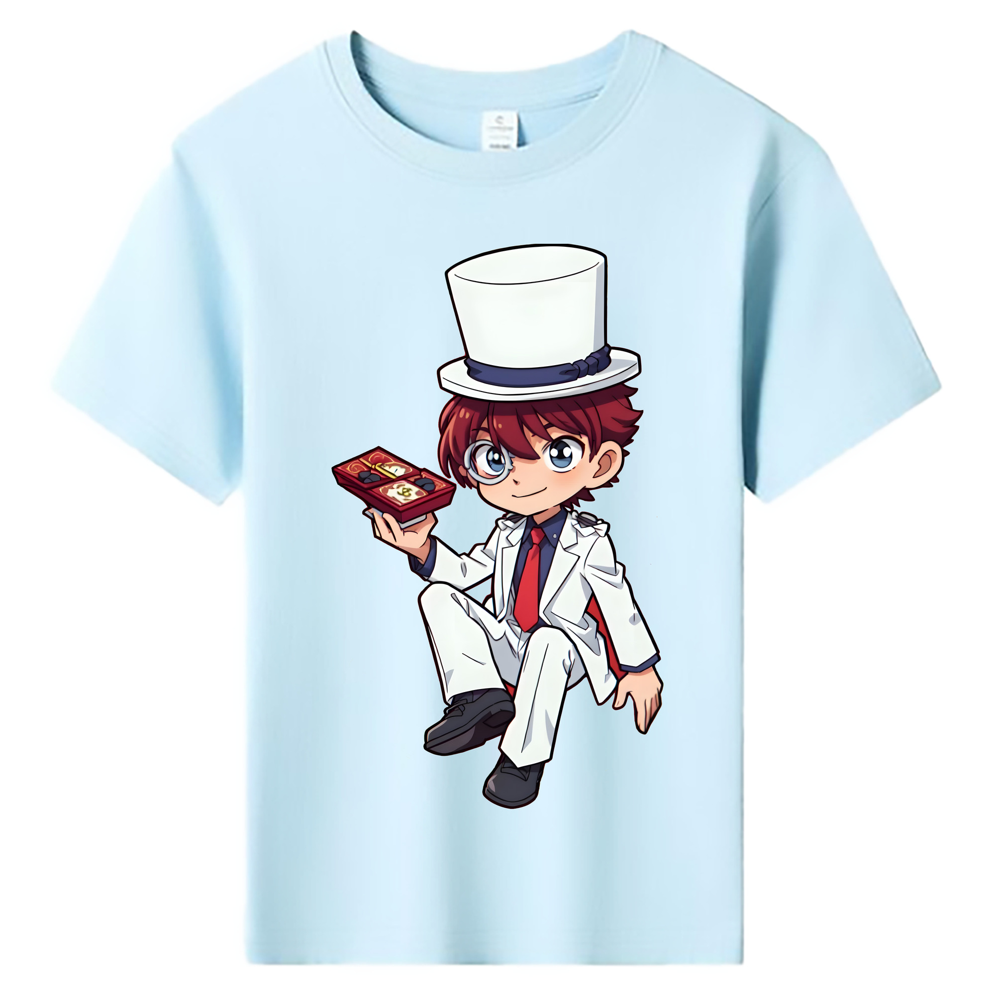 （画像用） 名探偵コナン くろば かいと Detective Conan Kuroba Kaito 綿100％キッズTシャツ（フロントプリント）